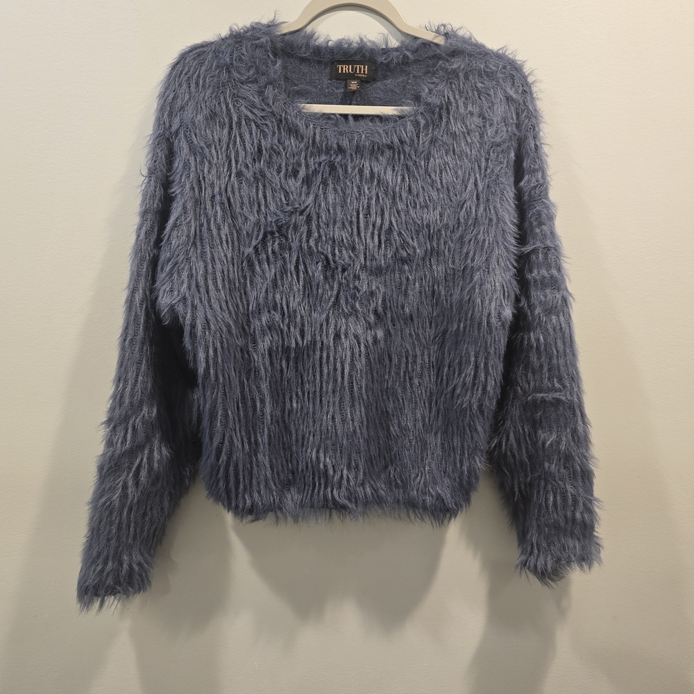 Truth Blue Fuzzy Women's Sweater